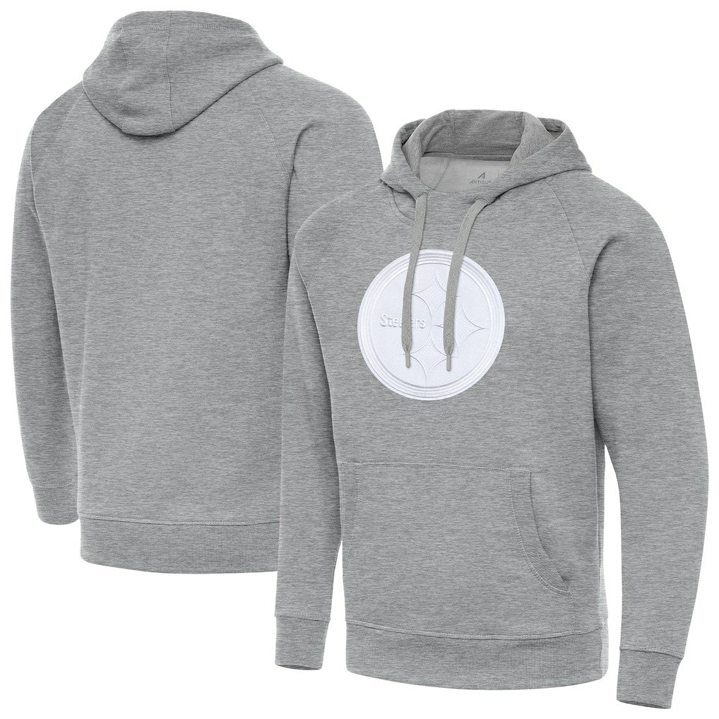Pittsburgh Steelers Antigua Victory Pullover Hoodie Heather Gray - NFL