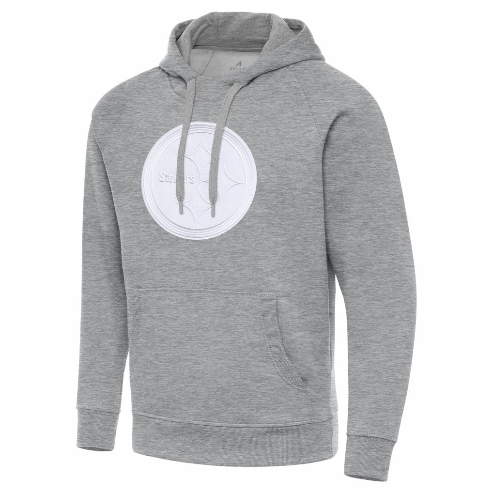 Pittsburgh Steelers Antigua Victory Pullover Hoodie Heather Gray - NFL