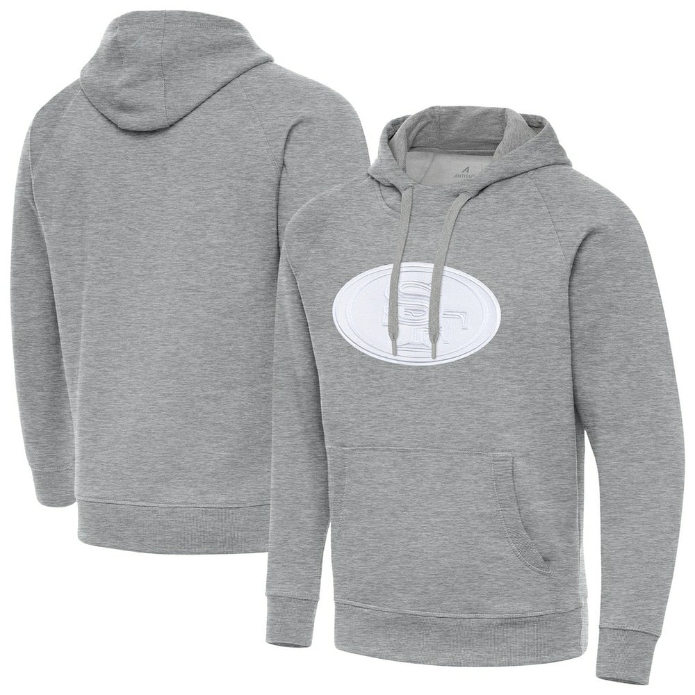 San Francisco 49ers Antigua Victory Pullover Hoodie Heather Gray - NFL