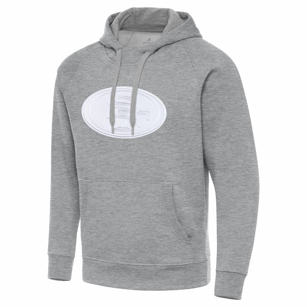 San Francisco 49ers Antigua Victory Pullover Hoodie Heather Gray - NFL