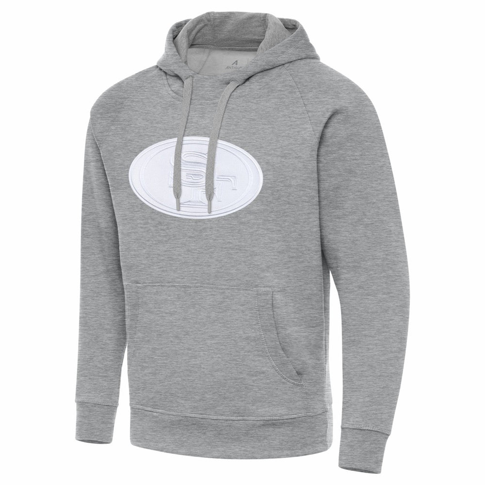 San Francisco 49ers Antigua Victory Pullover Hoodie Heather Gray - NFL