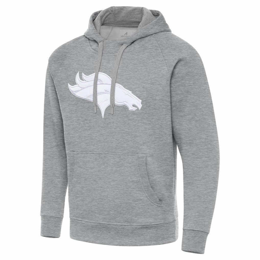Denver Broncos Antigua Victory Pullover Hoodie Heather Gray - NFL