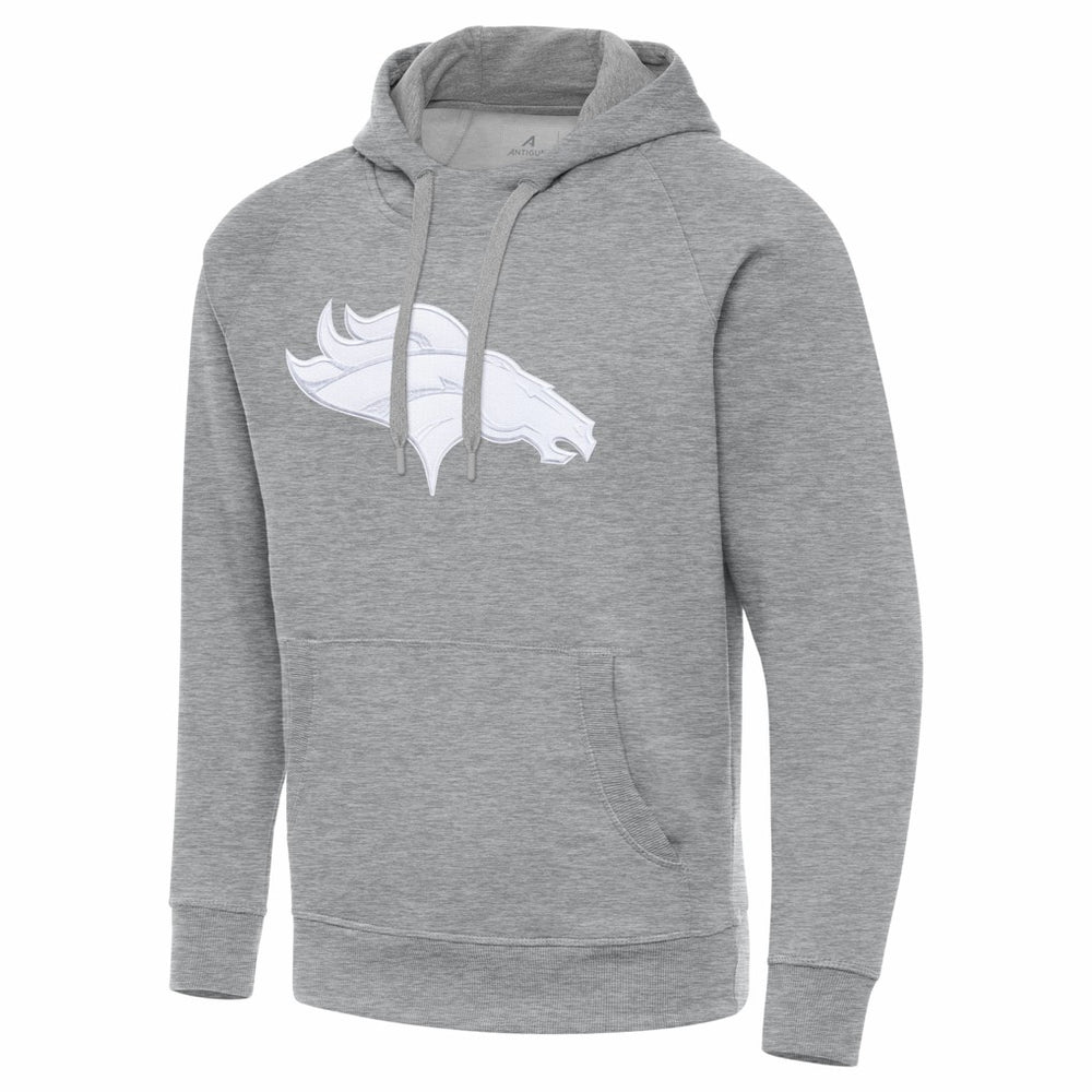 Denver Broncos Antigua Victory Pullover Hoodie Heather Gray - NFL