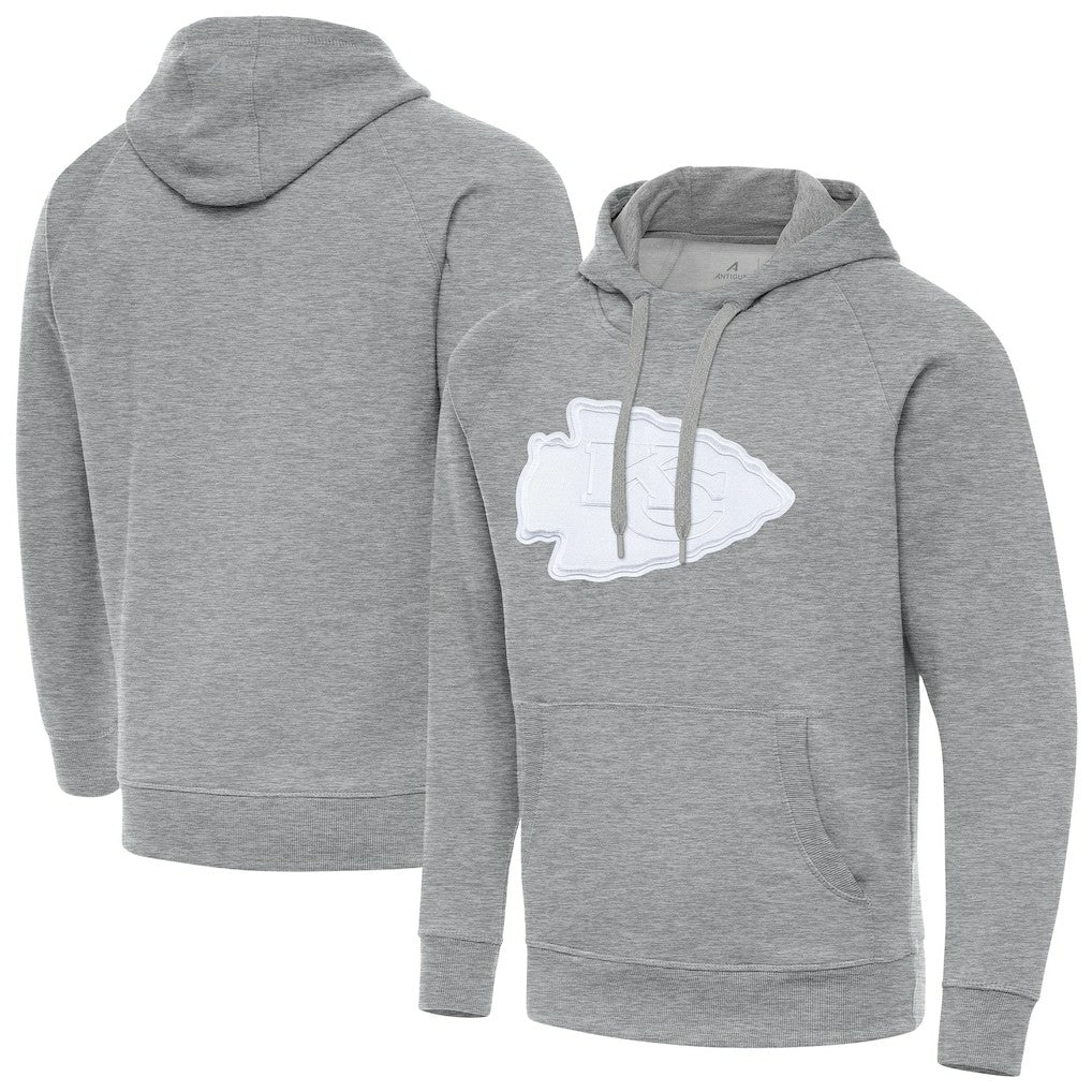 Kansas City Chiefs Antigua Victory Pullover Hoodie Heather Gray - NFL