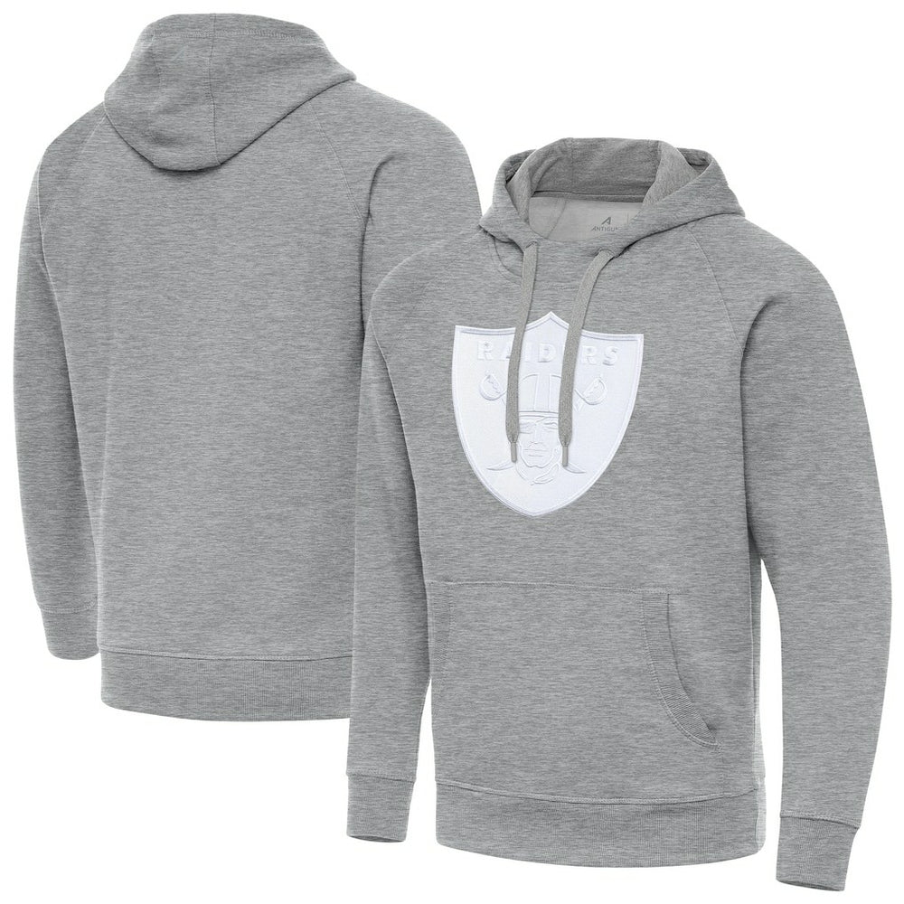 Las Vegas Raiders Antigua Victory Pullover Hoodie Heather Gray - NFL