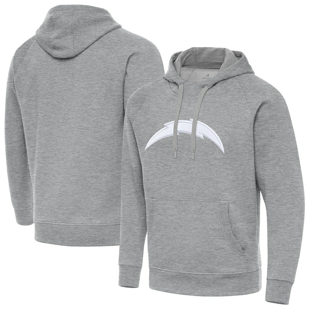 Los Angeles Chargers Antigua Victory Pullover Hoodie Heather Gray - NFL