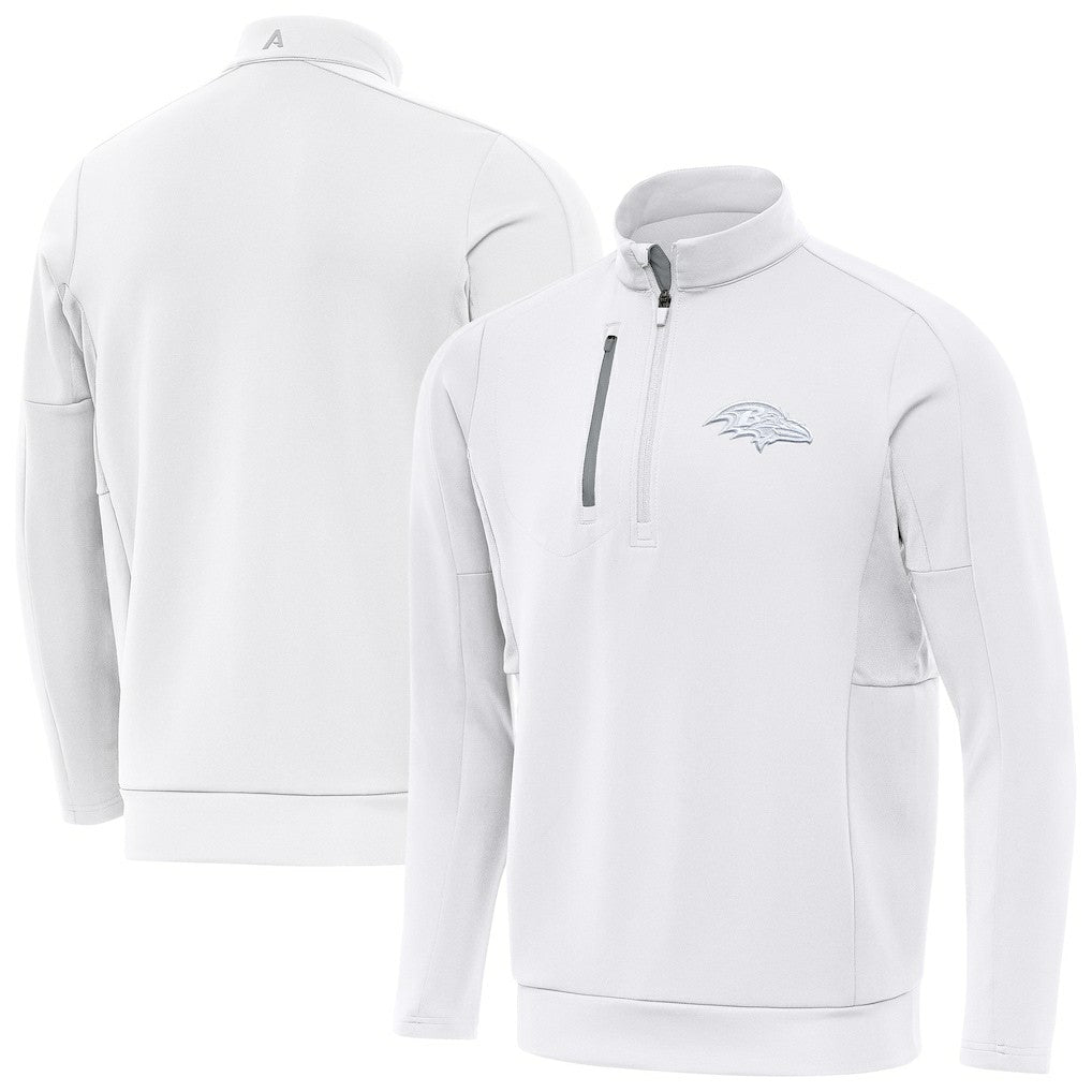 Baltimore Ravens Antigua Generation Quarter-Zip Jacket White - NFL