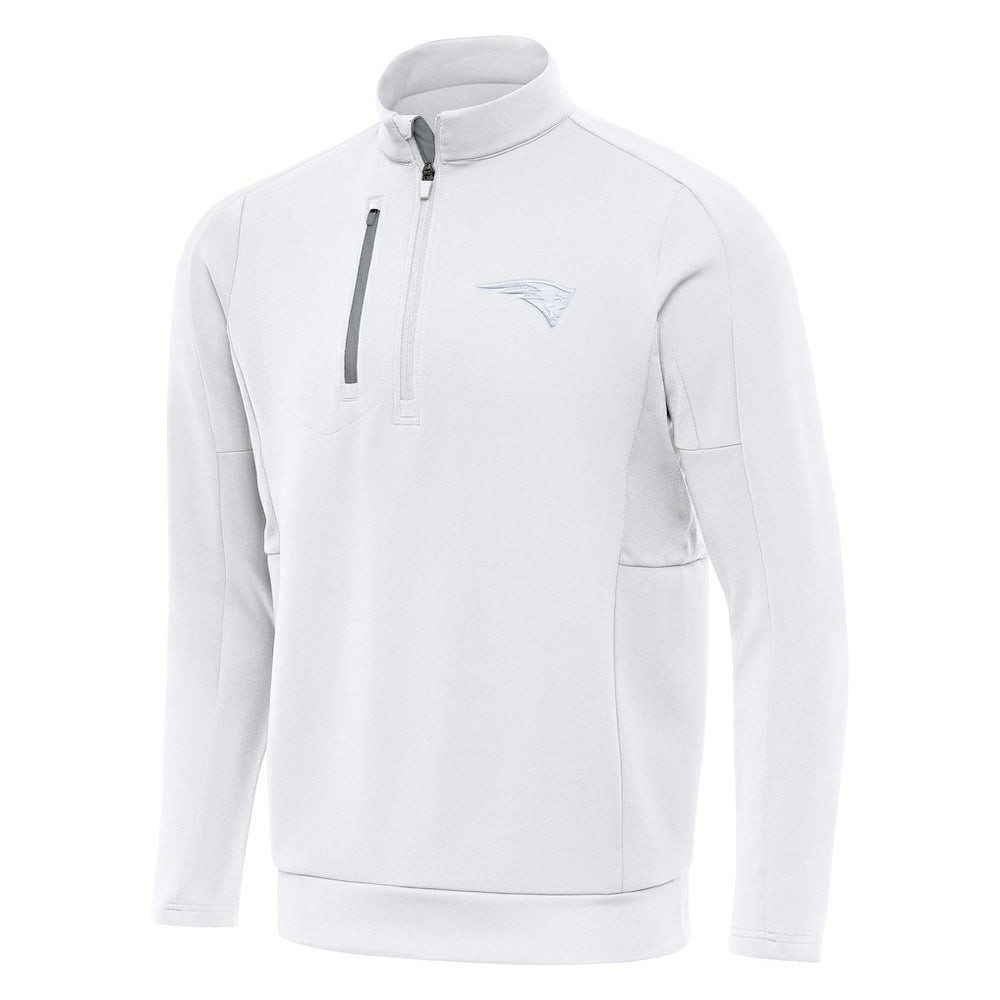 New England Patriots Antigua Generation Quarter-Zip Jacket White - NFL