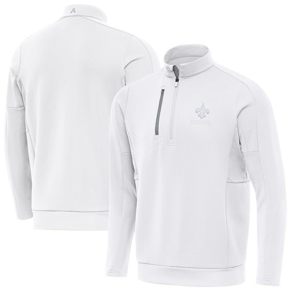 New Orleans Saints Antigua Generation Quarter-Zip Jacket White - NFL