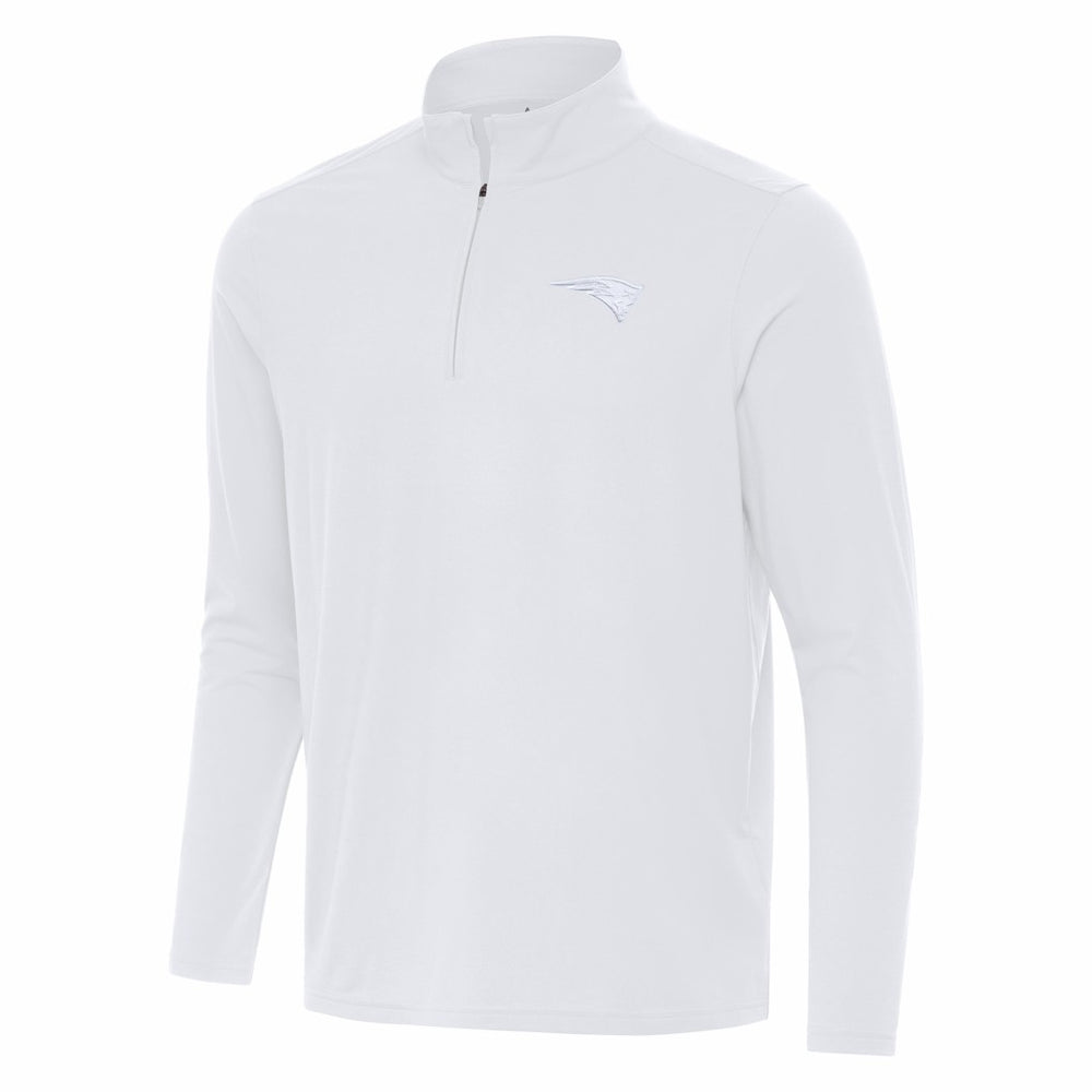 New England Patriots Antigua Intent Quarter-Zip Jacket White - NFL