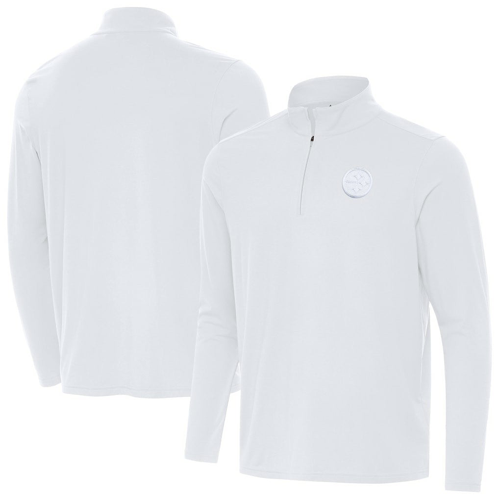 Pittsburgh Steelers Antigua Intent Quarter-Zip Jacket White - NFL