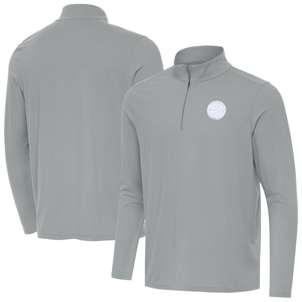 Pittsburgh Steelers Men's Antigua Intent Quarter-Zip Jacket Gray - NFL