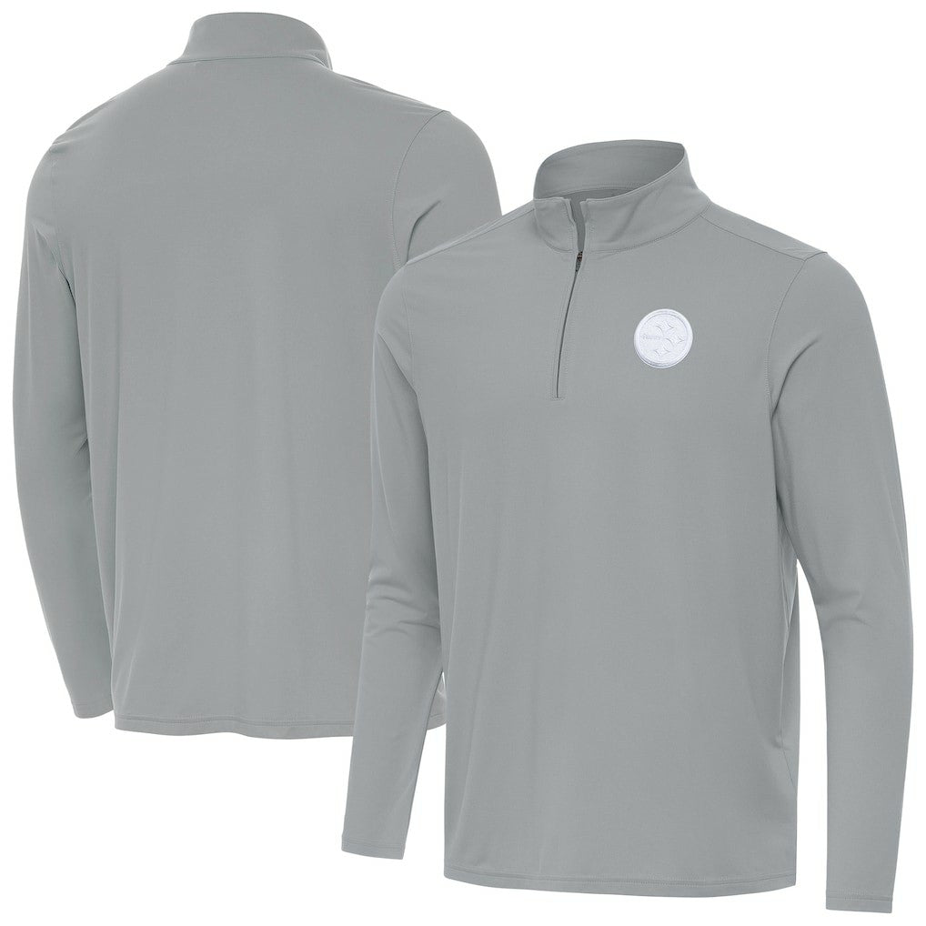 Pittsburgh Steelers Men's Antigua Intent Quarter-Zip Jacket Gray - NFL