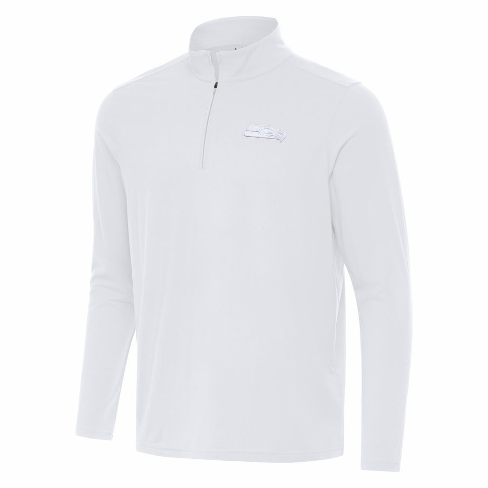 Seattle Seahawks Antigua Intent Quarter-Zip Jacket White - NFL