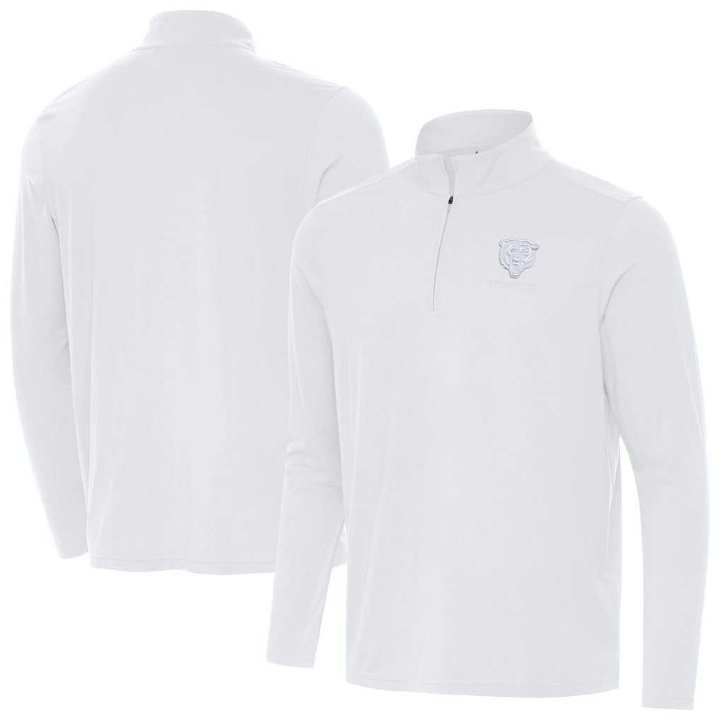 Chicago Bears Antigua Intent Quarter-Zip Jacket White - NFL