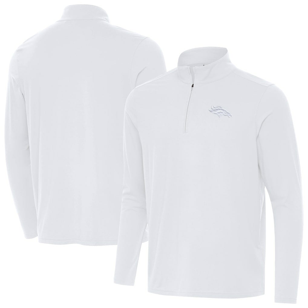 Denver Broncos Antigua Intent Quarter-Zip Jacket White - NFL