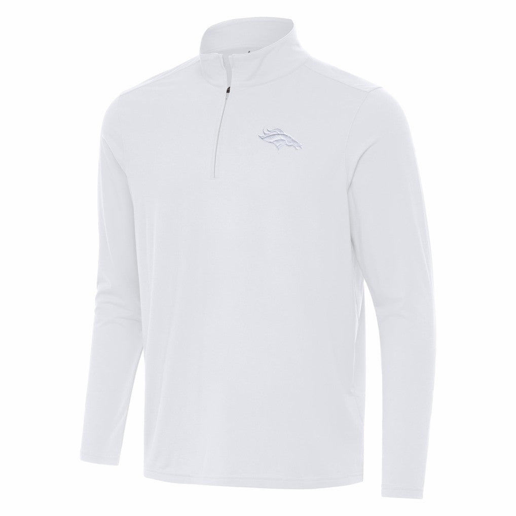 Denver Broncos Antigua Intent Quarter-Zip Jacket White - NFL