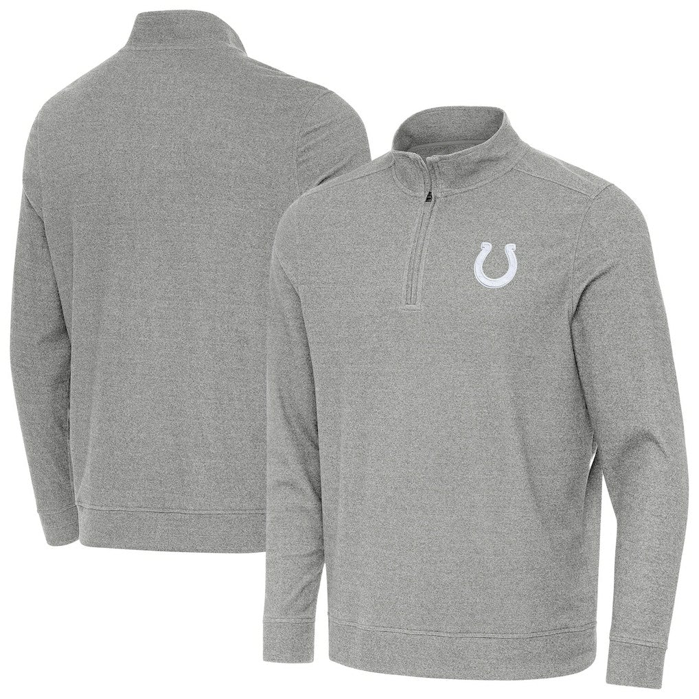 Indianapolis Colts Antigua Subtle Quarter-Zip Jacket Heather Gray - NFL