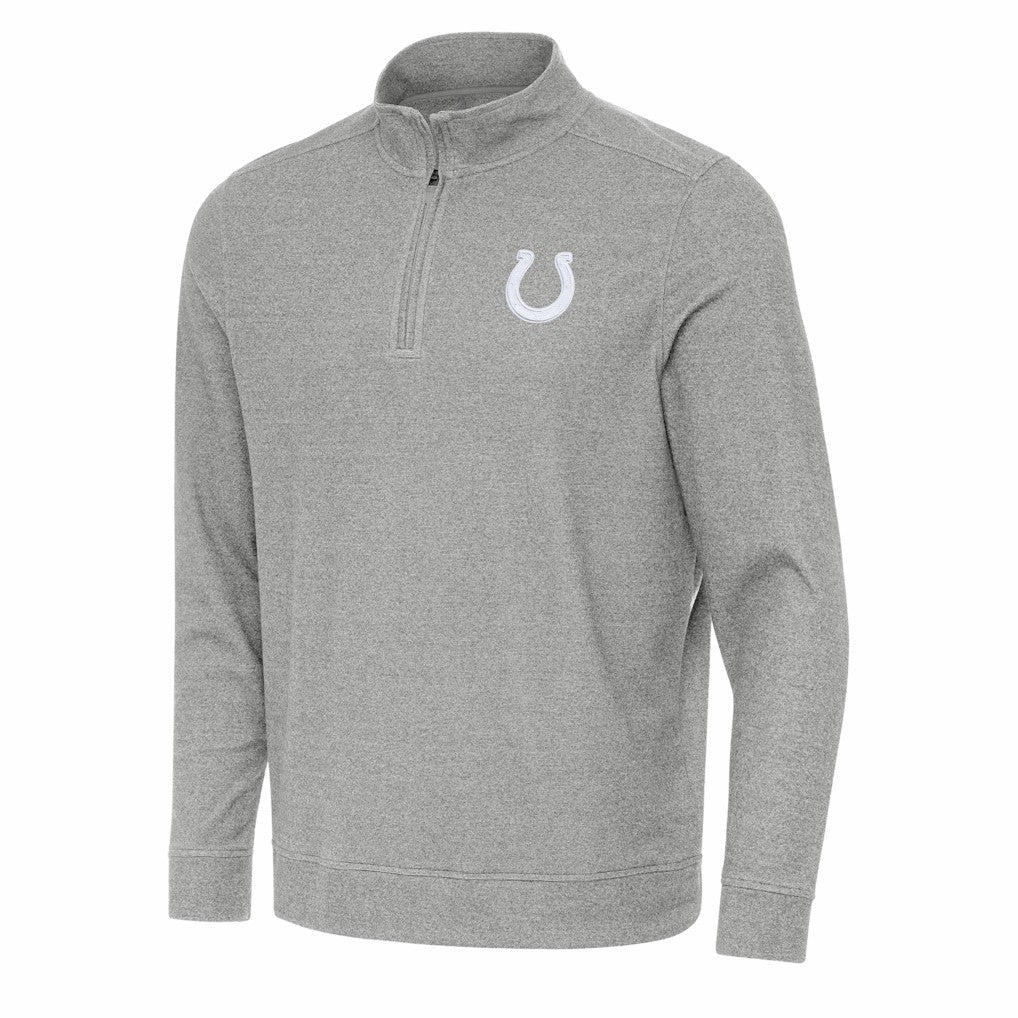 Indianapolis Colts Antigua Subtle Quarter-Zip Jacket Heather Gray - NFL