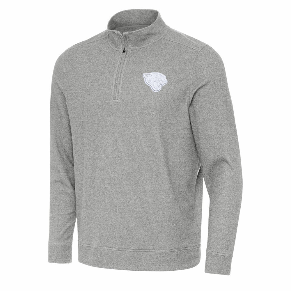 Jacksonville Jaguars Antigua Subtle Quarter-Zip Jacket Heather Gray - NFL