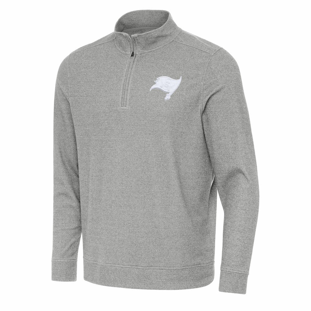 Tampa Bay Buccaneers Antigua Subtle Quarter-Zip Jacket Heather Gray - NFL