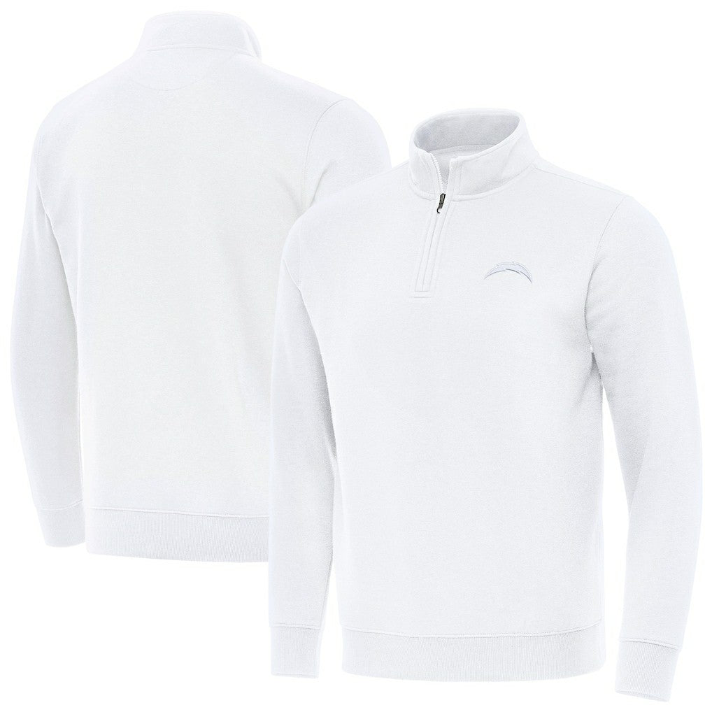 Los Angeles Chargers Antigua Victory Quarter-Zip Top White - NFL
