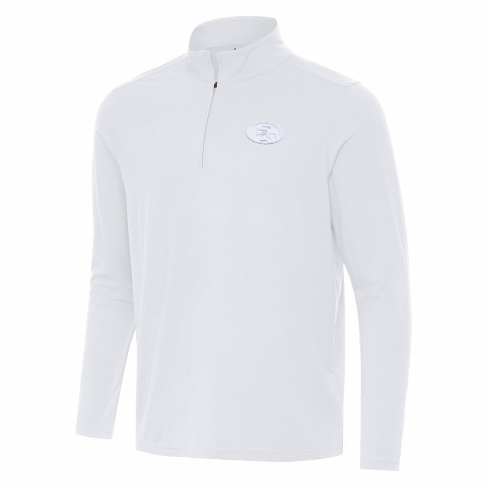 San Francisco 49ers Antigua Intent Quarter-Zip Top White - NFL