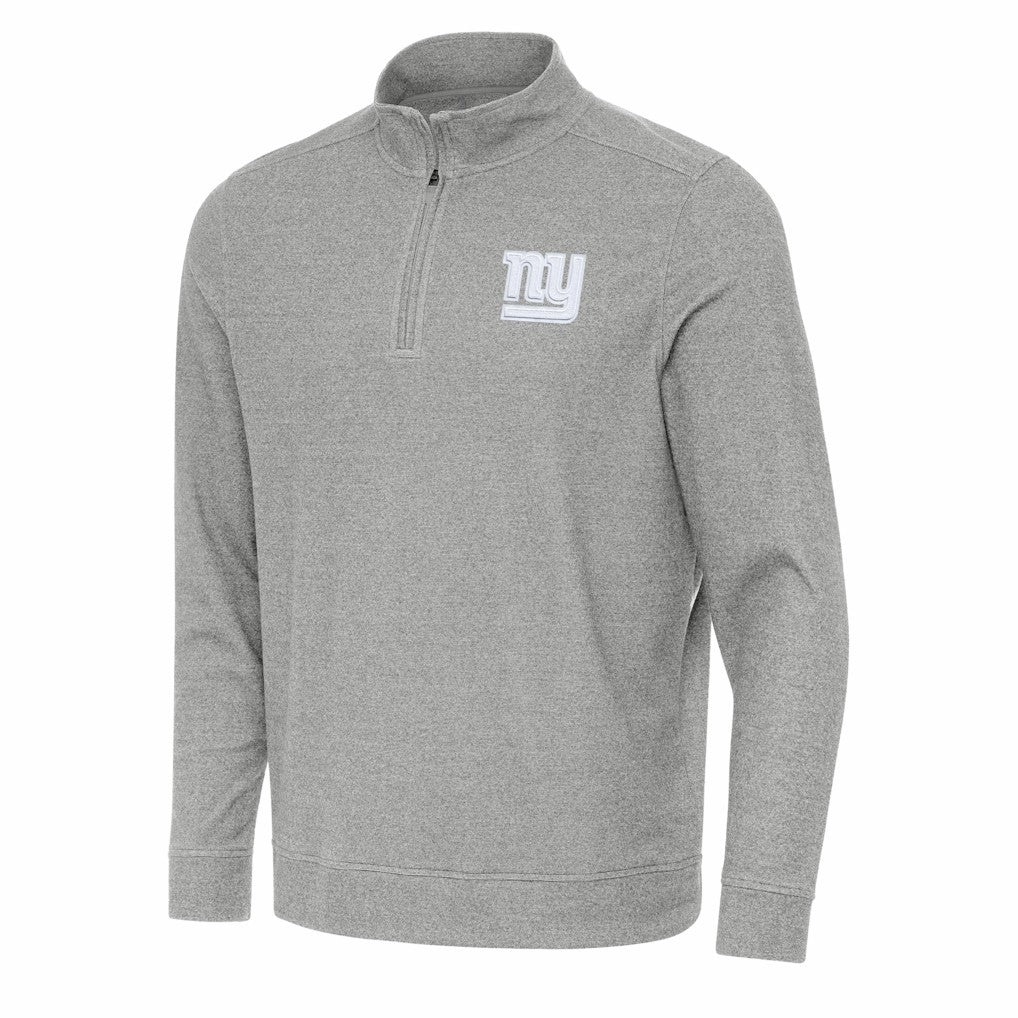 New York Giants Antigua Subtle Quarter-Zip Top Heather Gray - NFL