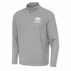 Green Bay Packers Antigua Subtle Quarter-Zip Top Heather Gray - NFL