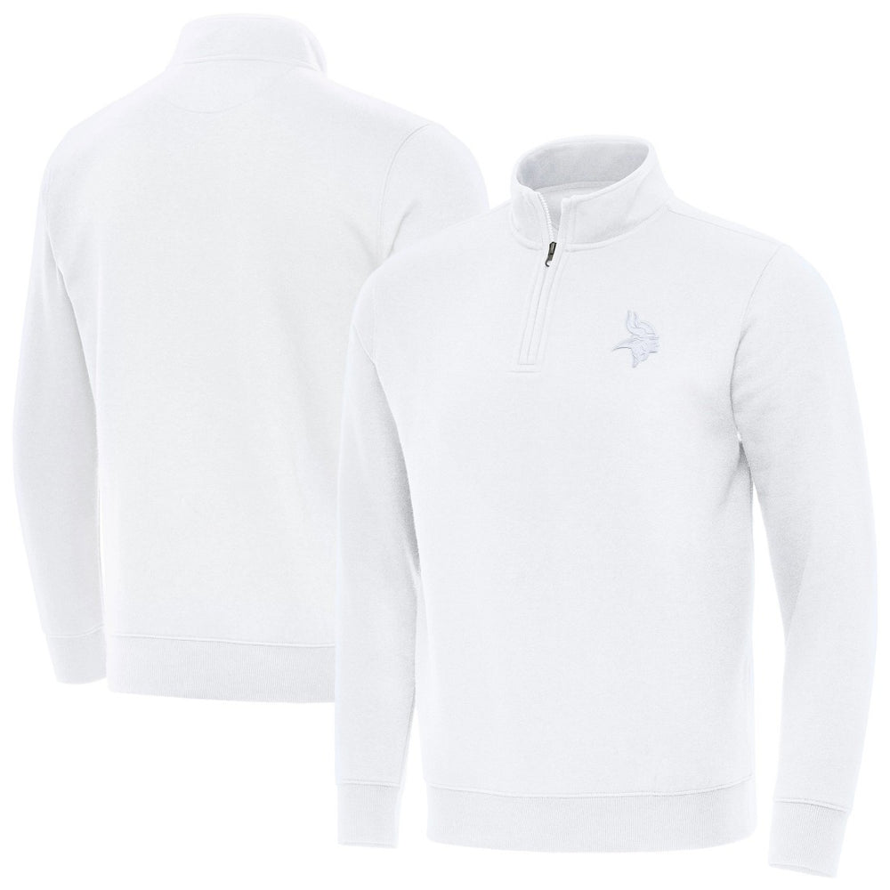 Minnesota Vikings Antigua Victory Quarter-Zip Top White - NFL