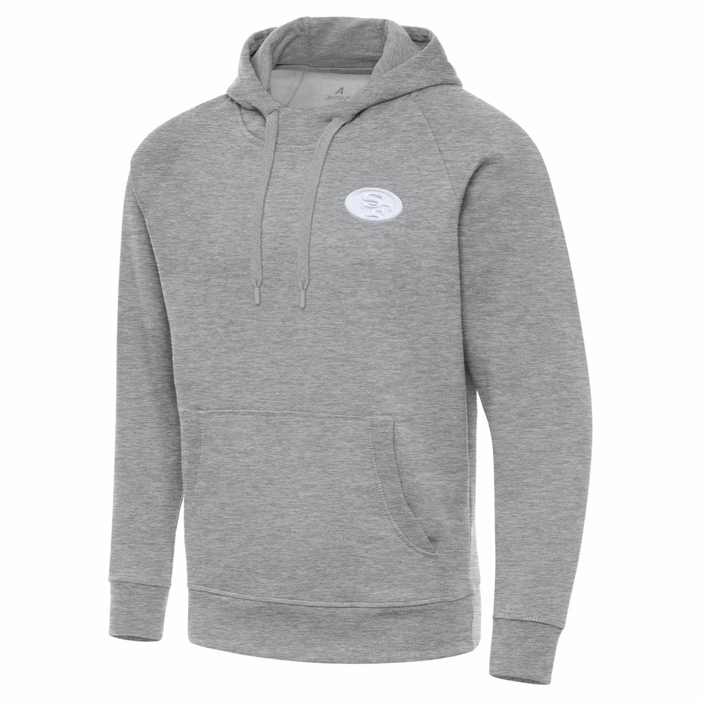 San Francisco 49ers Antigua Victory Pullover Hoodie Heather Gray - NFL