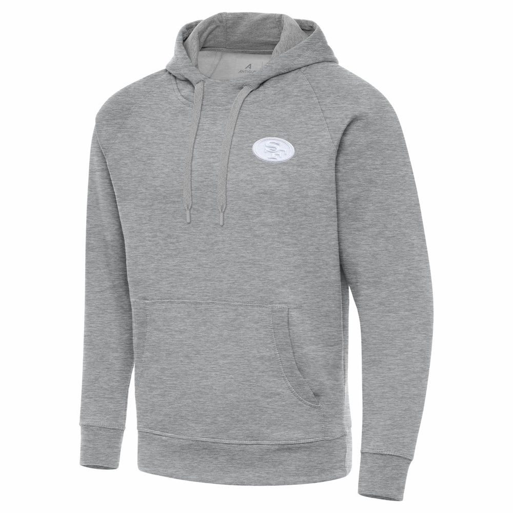 San Francisco 49ers Antigua Victory Pullover Hoodie Heather Gray - NFL