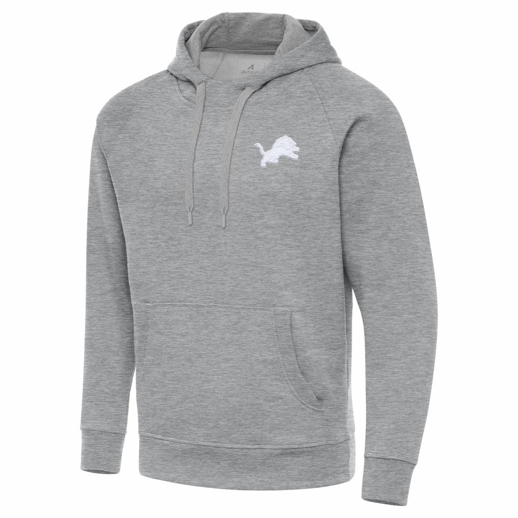 Detroit Lions Antigua Victory Pullover Hoodie Heather Gray - NFL