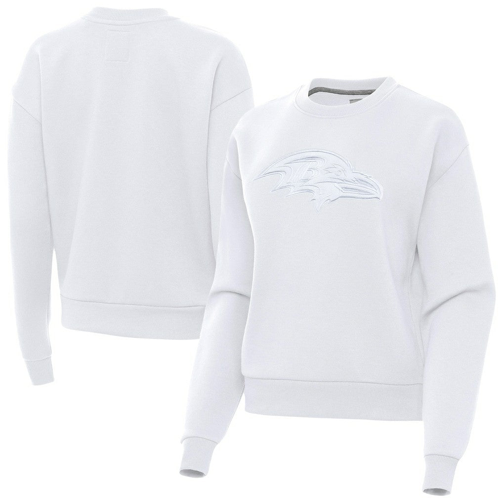 Baltimore Ravens Antigua Women's Victory Pullover Sweatshirt White - NFL