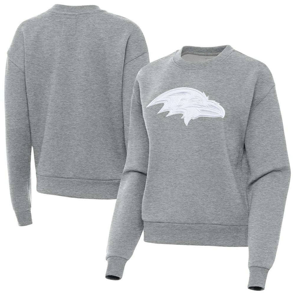 Baltimore Ravens Antigua Women's Victory Pullover Sweatshirt Heather Gray - NFL
