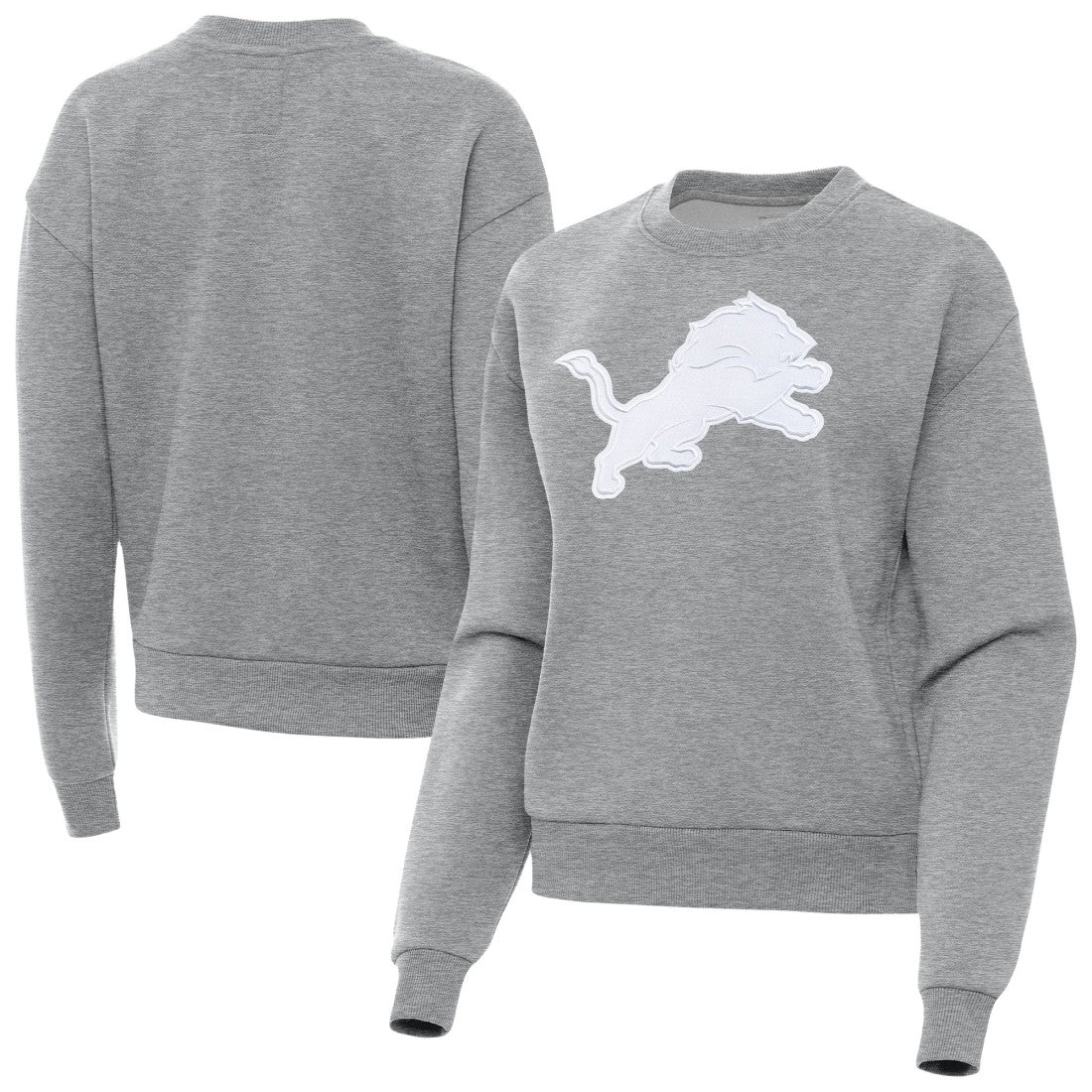 Detroit Lions Antigua Women's Victory Pullover Sweatshirt Heather Gray - NFL