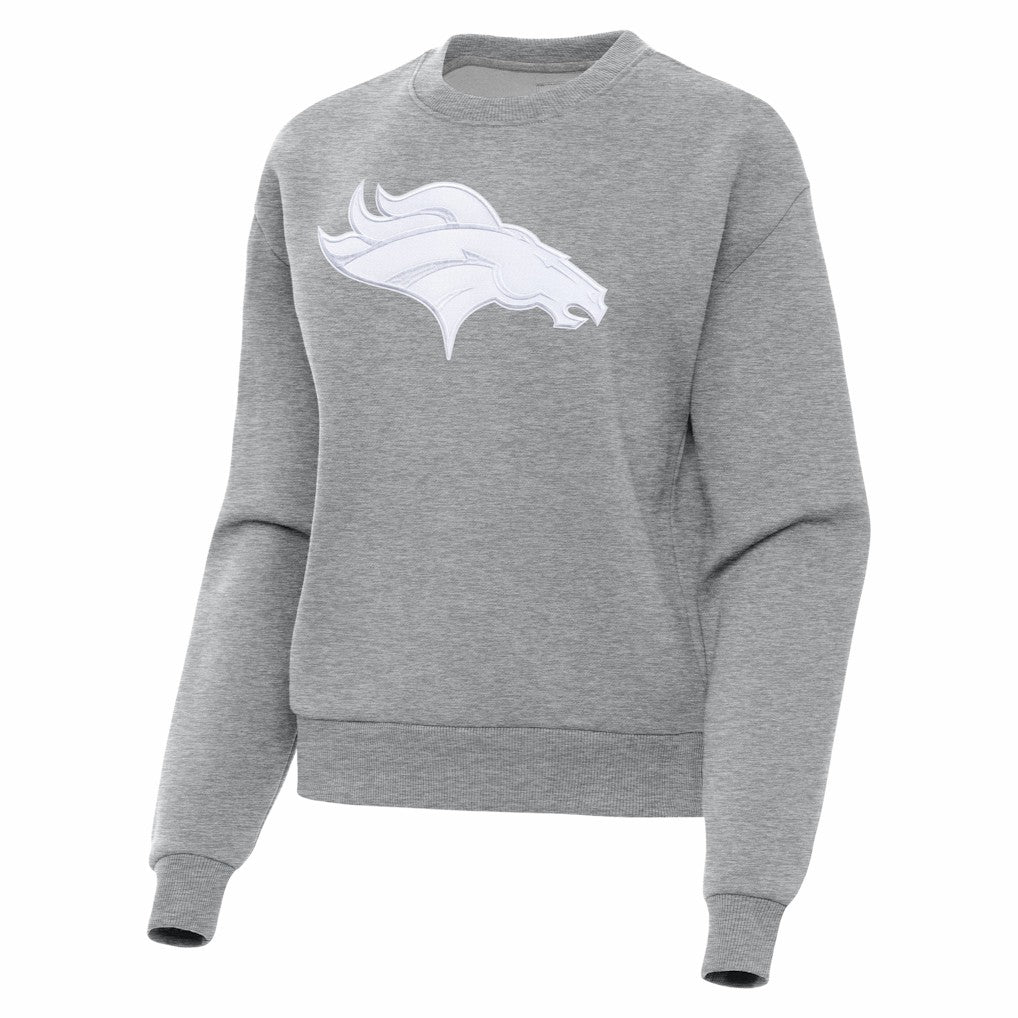 Denver Broncos Antigua Women's Victory Pullover Sweatshirt Heather Gray - NFL