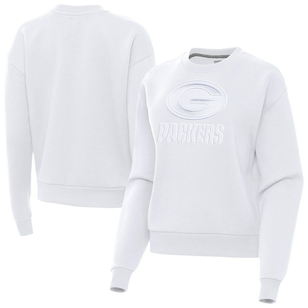 Green Bay Packers Antigua Women's Victory Pullover Sweatshirt White - NFL