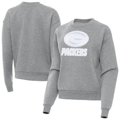 Green Bay Packers Antigua Women's Victory Pullover Sweatshirt Heather Gray - NFL