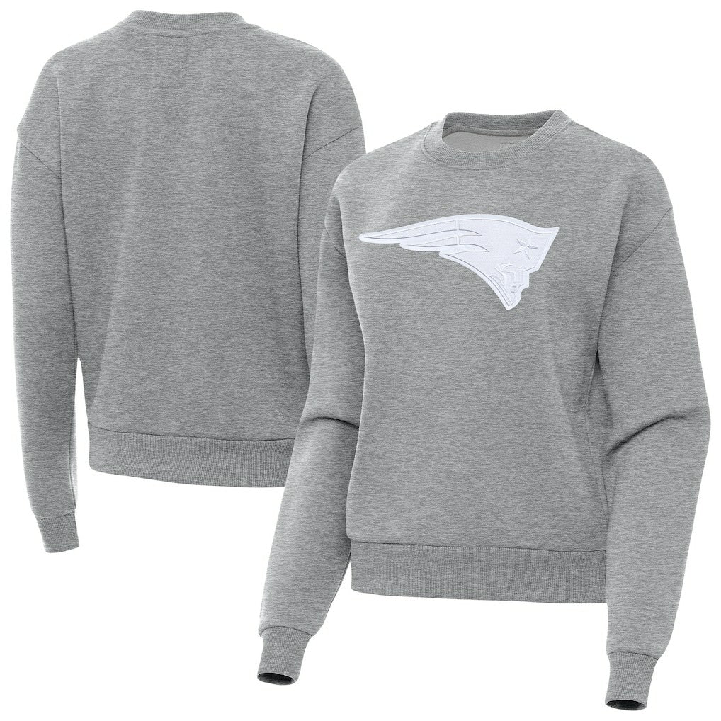 New England Patriots Antigua Women's Victory Pullover Sweatshirt Heather Gray - NFL