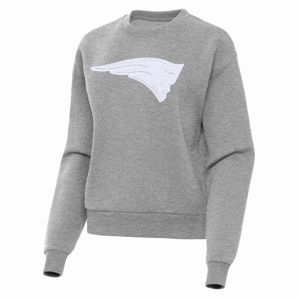 New England Patriots Antigua Women's Victory Pullover Sweatshirt Heather Gray - NFL
