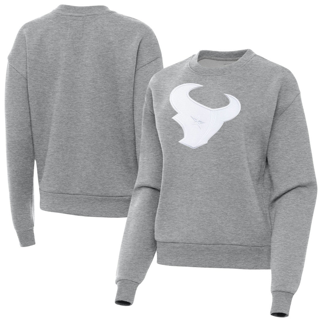 Houston Texans Antigua Women's Victory Pullover Sweatshirt Heather Gray - NFL