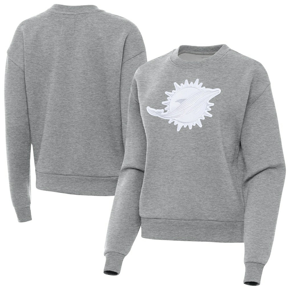 Miami Dolphins Antigua Women's Victory Pullover Sweatshirt Heather Gray - NFL