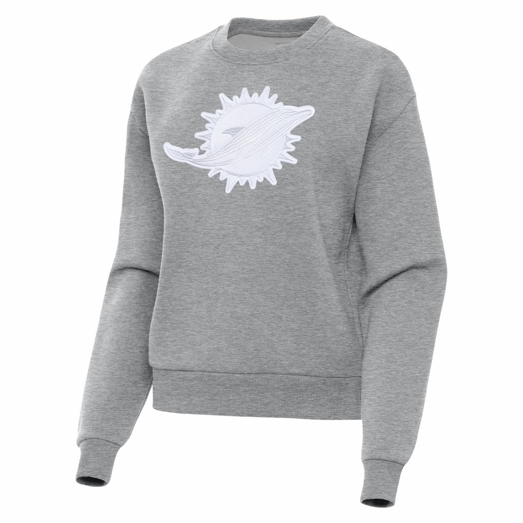 Miami Dolphins Antigua Women's Victory Pullover Sweatshirt Heather Gray - NFL