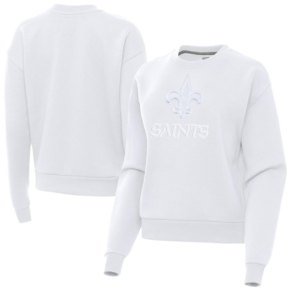 New Orleans Saints Antigua Women's Victory Pullover Sweatshirt White - NFL