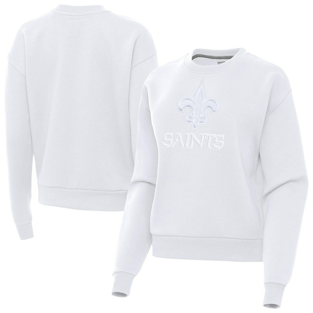 New Orleans Saints Antigua Women's Victory Pullover Sweatshirt White - NFL
