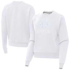 New Orleans Saints Antigua Women's Victory Pullover Sweatshirt White - NFL