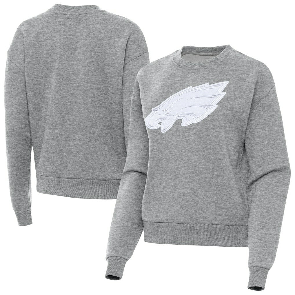 Philadelphia Eagles Antigua Women's Victory Pullover Sweatshirt Heather Gray - NFL