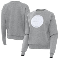 Pittsburgh Steelers Antigua Women's Victory Pullover Sweatshirt Heather Gray - NFL
