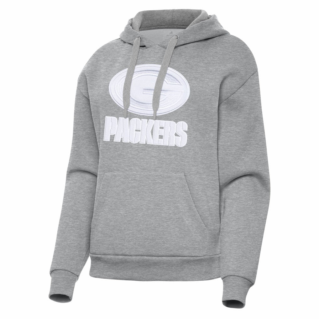 Green Bay Packers Antigua Women's Victory Pullover Hoodie Heather Gray - NFL